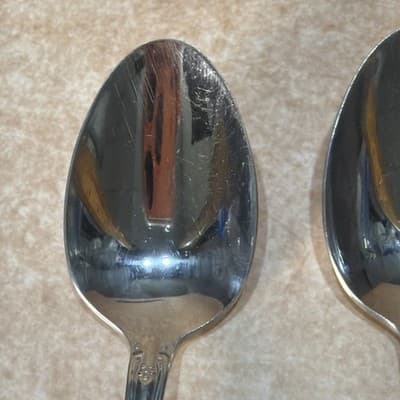 4 Pfaltzgraff HEIRLOOM REMEMBRANCE BETHANY Stainless Silverware Soup Spoons - Thumbnail 3