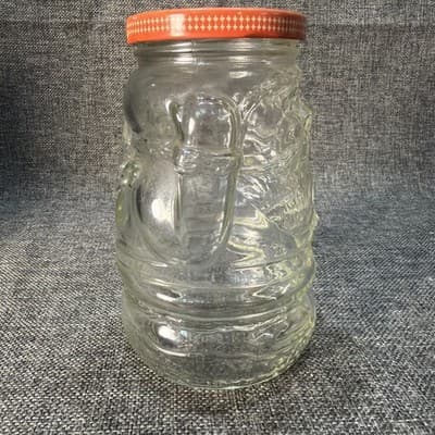 Kraft Vintage MCM Jelly Jar With Original Lid Santa Claus Gifts Glass Holidays - Thumbnail 3