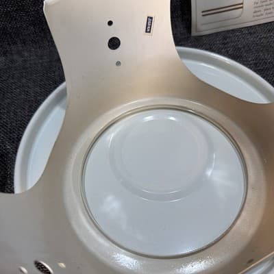 Vintage MCM Fondue Set White Brown Stripes Porcelain Enamel on Steel Japan - Thumbnail 12