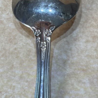 4 Pfaltzgraff HEIRLOOM REMEMBRANCE BETHANY Stainless Silverware Soup Spoons - Thumbnail 8
