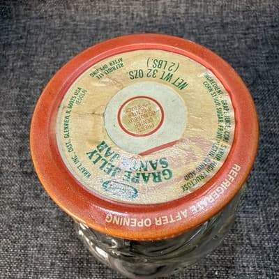 Kraft Vintage MCM Jelly Jar With Original Lid Santa Claus Gifts Glass Holidays - Thumbnail 7