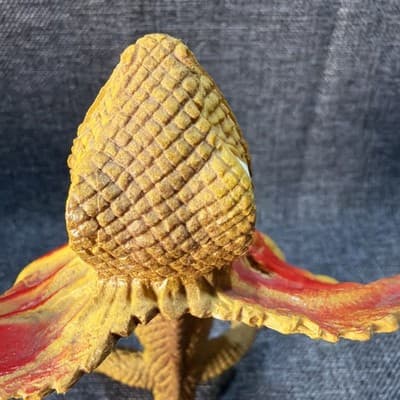 Vintage Imperial Dragon Frilled Lizard Figure Yellow Orange Plastic 12” X 7.5” - Thumbnail 6
