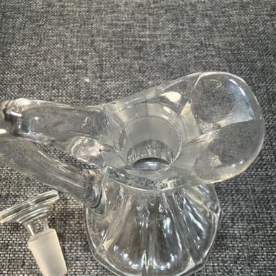 Antique EAPG Molded & Blown Heavy Glass Cruet 5.25″ Manganese Glow W Stopper ECU - Thumbnail 5