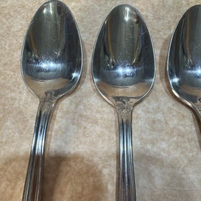 4 Pfaltzgraff HEIRLOOM REMEMBRANCE BETHANY Stainless Silverware Teaspoons Spoons - Thumbnail 4