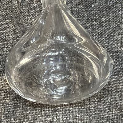 Antique EAPG Molded & Blown Heavy Glass Cruet 5.25″ Manganese Glow W Stopper ECU - Thumbnail 8