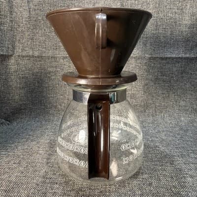 Vintage Melitta 6 Cup Pour Over Cone Filter Cup Coffee Maker With Glass Carafe - Thumbnail 4