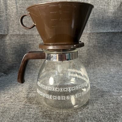Vintage Melitta 6 Cup Pour Over Cone Filter Cup Coffee Maker With Glass Carafe - Thumbnail 5