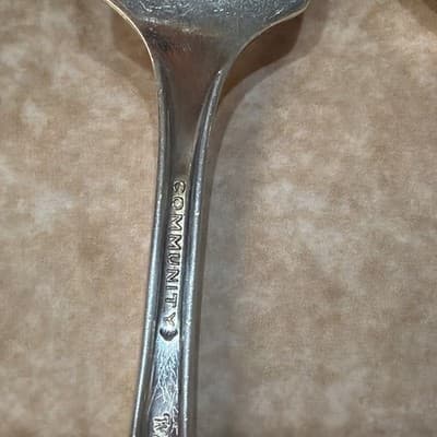 Community White Orchid Silverplate, Baby Child Fork & Spoon 4.75" - Thumbnail 7