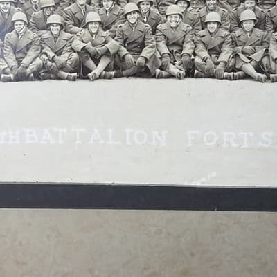 Vintage 1943 WW2 Panoramic Yard Long Photo Of Army Battalion Fort Sill Oklahoma - Thumbnail 8