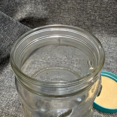 Vintage Glass Skippy Peanut Butter Teddy Bear Jar - 48 Oz 7.5 Inches Tall Blue - Thumbnail 12