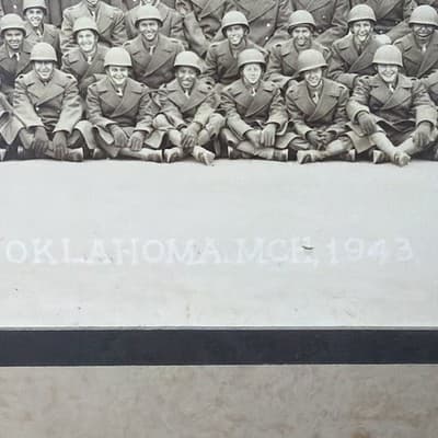 Vintage 1943 WW2 Panoramic Yard Long Photo Of Army Battalion Fort Sill Oklahoma - Thumbnail 10