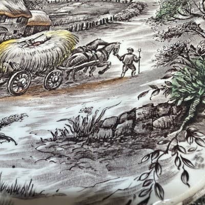 3 Vintage Staffordshire Yorkshire Ironstone 9 3/4” Dinner Plates 4405 Colors - Thumbnail 5