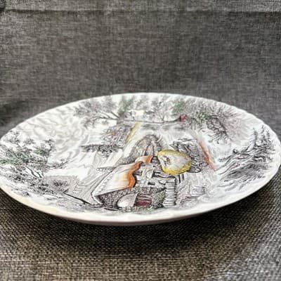 Vintage Staffordshire Yorkshire Ironstone Etched Farm Scene Serving Tray Platter - Thumbnail 7