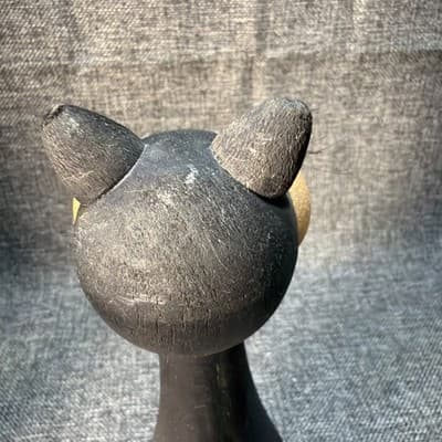 Laurids Lonborg Denmark Wooden MOUSE CAT Figurine Vintage MCM Carved Teak Danish - Thumbnail 11