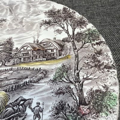 3 Vintage Staffordshire Yorkshire Ironstone 9 3/4” Dinner Plates 4405 Colors - Thumbnail 4