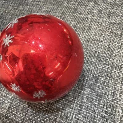 Vintage Bells Flowers Mercury Glass Christmas Ornaments Stencil Glitter Lot 5 - Thumbnail 6