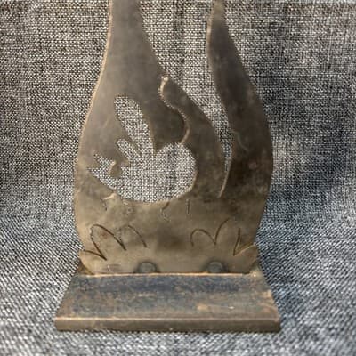 Vintage Iron Cat w Mouse 1990’s Artist Chris Seeman Atomic Style Handcrafted 18” - Thumbnail 2