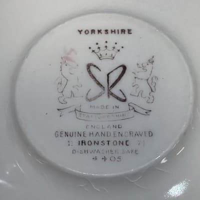 Set of 6 Vintage Yorkshire Staffordshire Ironstone Teacups & Saucers Farm Scene - Thumbnail 11