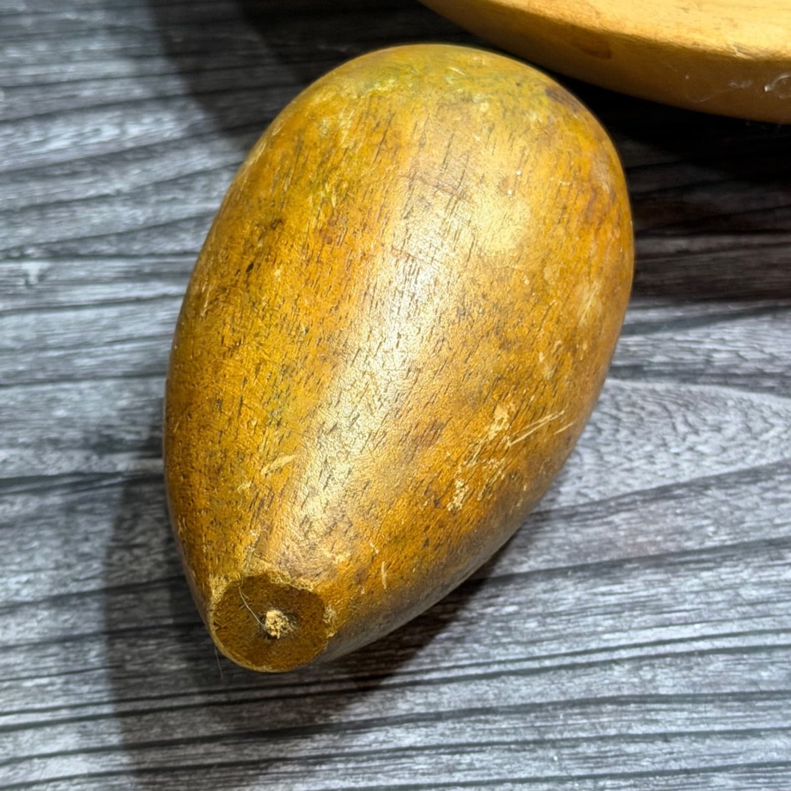 Antique Hand Carved Wooden Bowl & Fruit Set - Vintage Decorative Display Piece - Thumbnail 10