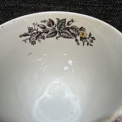 Set of 6 Vintage Yorkshire Staffordshire Ironstone Teacups & Saucers Farm Scene - Thumbnail 4