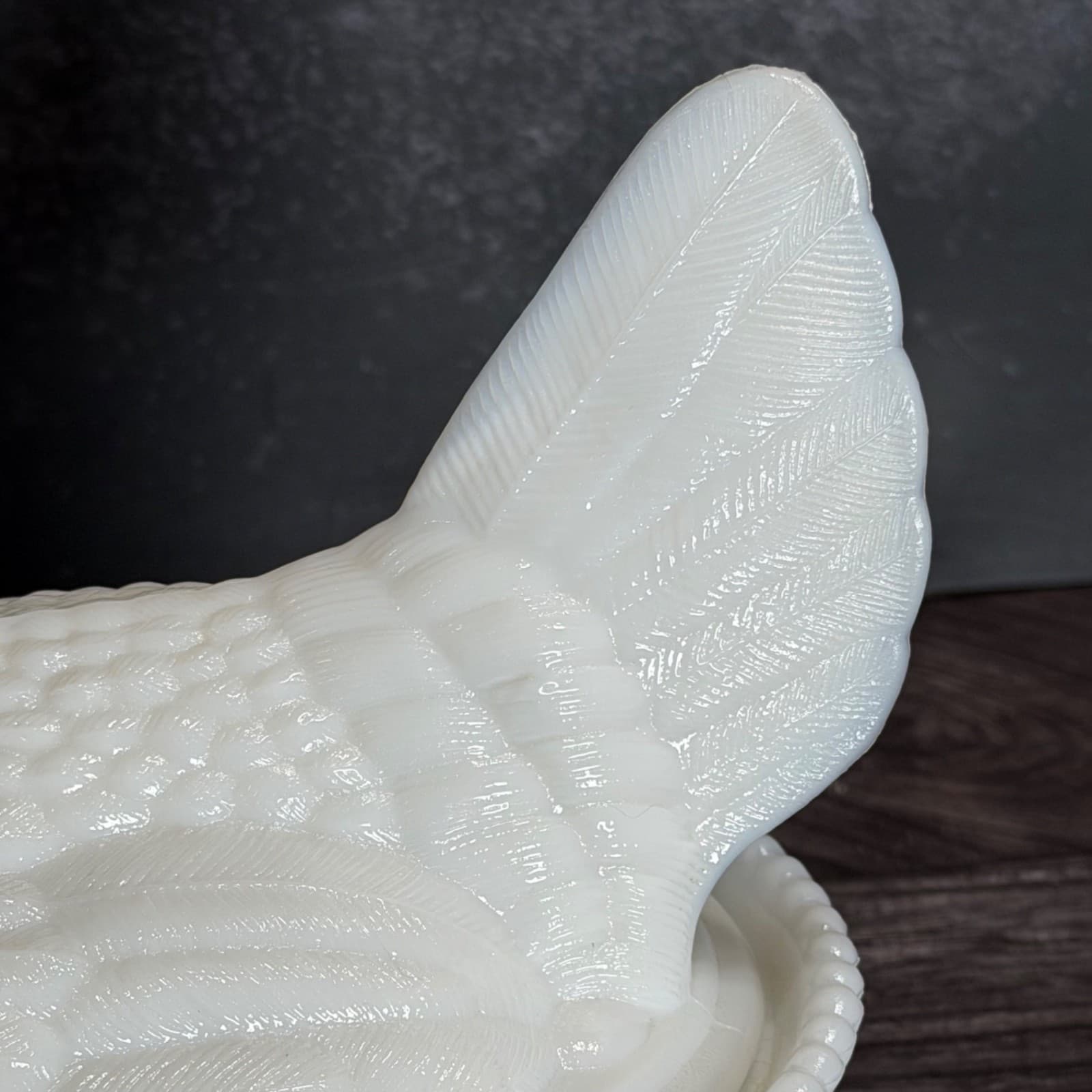 Milk Glass Hen On Nest Westmoreland Covered Dish Vintage White Red HON - Thumbnail 2