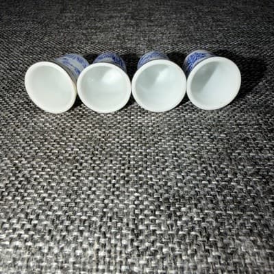 4 Vintage Ceramic Thimbles Sewing Americana Blue Transferware China Made Japan - Thumbnail 11