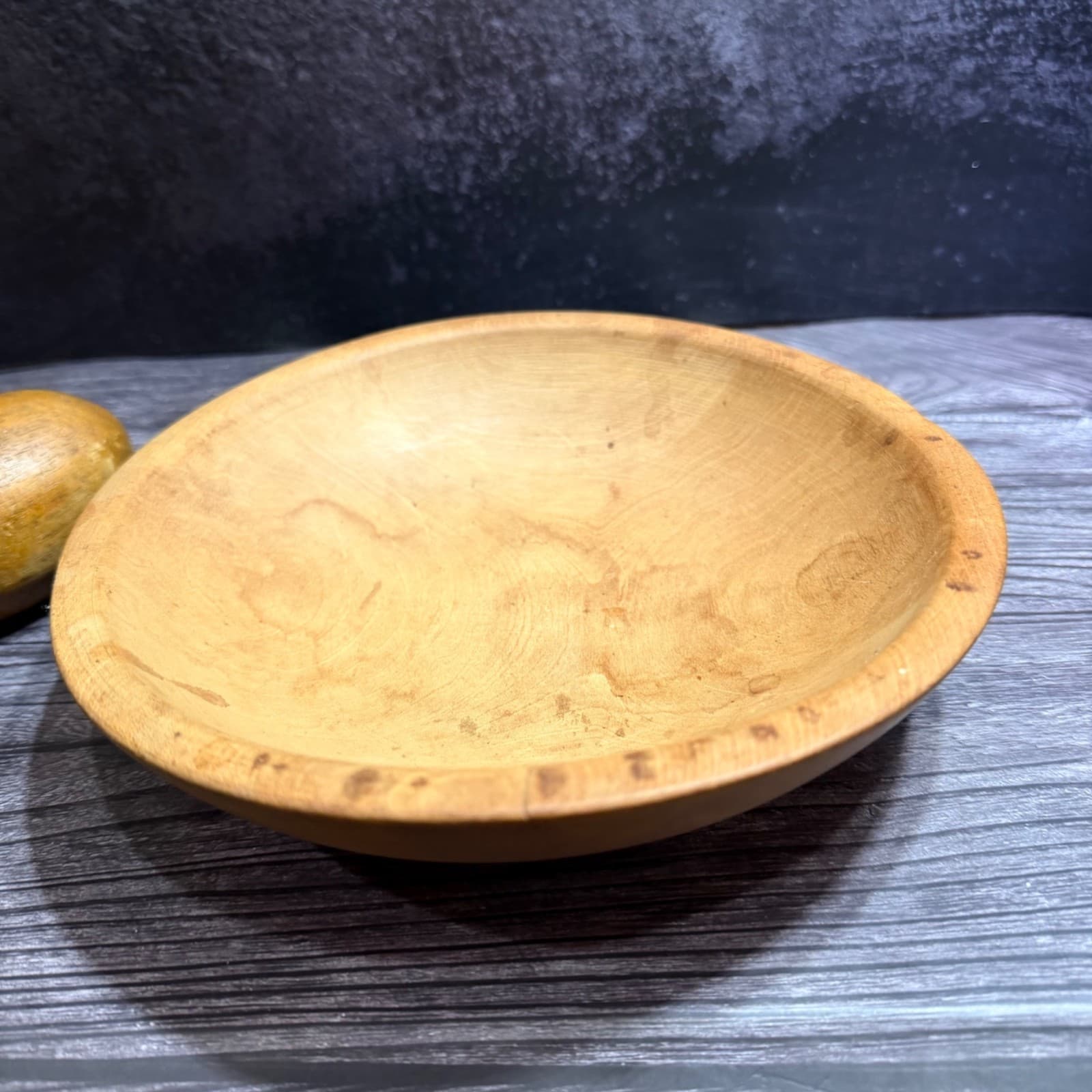 Antique Hand Carved Wooden Bowl & Fruit Set - Vintage Decorative Display Piece - Thumbnail 17