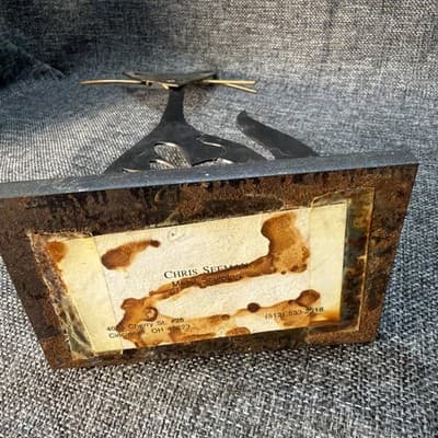 Vintage Iron Cat w Mouse 1990’s Artist Chris Seeman Atomic Style Handcrafted 18” - Thumbnail 9