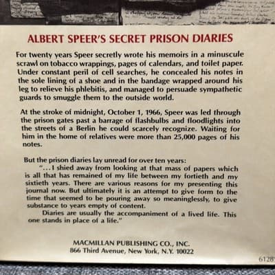 Spandau: The Secret Diaries by Albert Speer 1976 Hardcover - Thumbnail 6