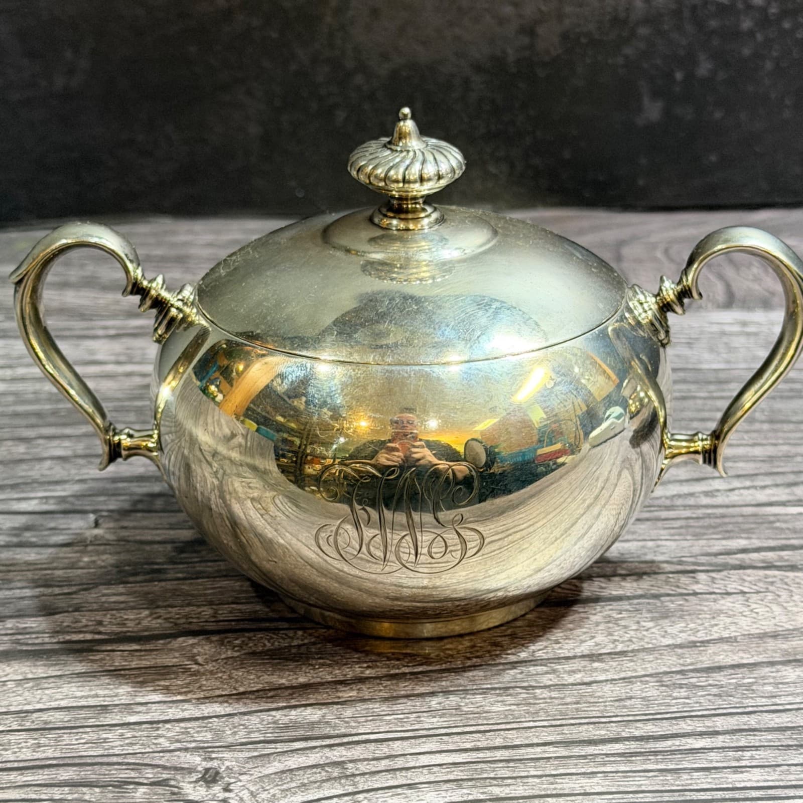 Tiffany & Co. Sterling Silver Cream & Sugar Set With Monogram 2 Gills Antique 18 - Thumbnail 7