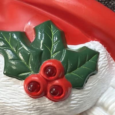 Vintage Light up Talking Musical Santa Face Christmas Motion Activated 1995 Work - Thumbnail 5