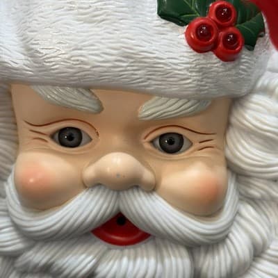 Vintage Light up Talking Musical Santa Face Christmas Motion Activated 1995 Work - Thumbnail 2
