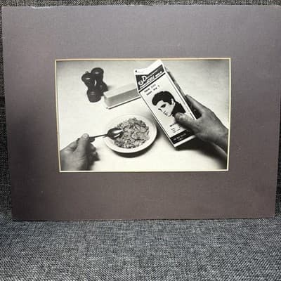 R. Gallup Signed Matted Photo Print Elvis Presley on Milk Carton Vintage Art