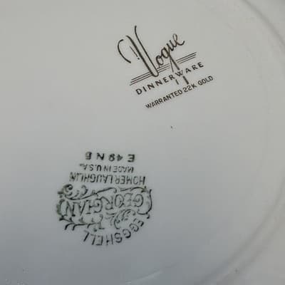 Vintage Homer Laughlin Eggshell Georgian Dinner Plate 1949 Cobalt Gold Floral - Thumbnail 8