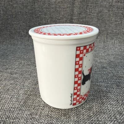 Vintage Papel Coffee Tea Mug Scotty Dog Mom Rescue Pets with Lid Red Hearts - Thumbnail 5