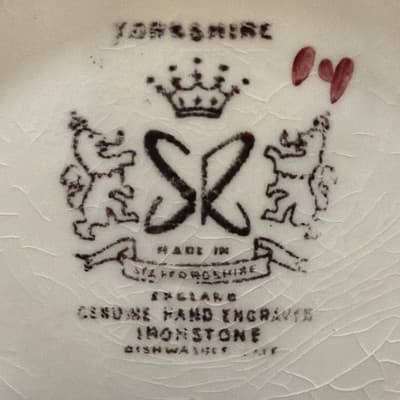 Vintage STAFFORDSHIRE Ironstone YORKSHIRE Creamer & Sugar Dish w/Lid - Thumbnail 18