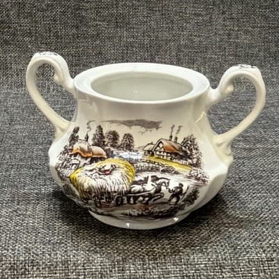 Vintage STAFFORDSHIRE Ironstone YORKSHIRE Creamer & Sugar Dish w/Lid - Thumbnail 16