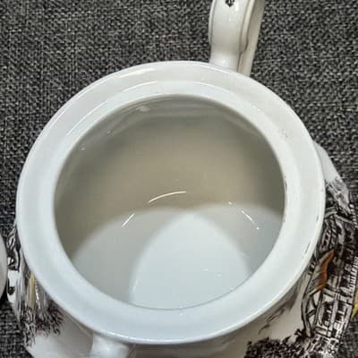 Vintage STAFFORDSHIRE Ironstone YORKSHIRE Creamer & Sugar Dish w/Lid - Thumbnail 15
