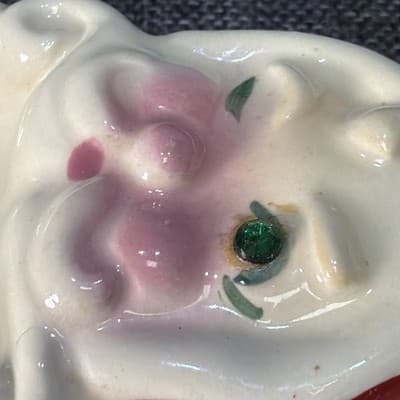 Vintage Winking Santa Trinket Dish Ashtray Christmas 1950's MCM Rhinestones - Thumbnail 7