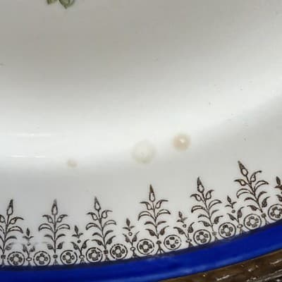 Vintage Homer Laughlin Eggshell Georgian Dinner Plate 1949 Cobalt Gold Floral - Thumbnail 5
