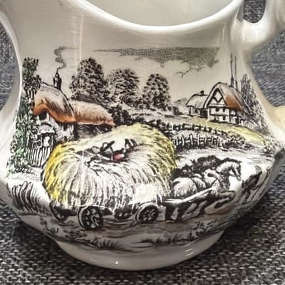 Vintage STAFFORDSHIRE Ironstone YORKSHIRE Creamer & Sugar Dish w/Lid - Thumbnail 3