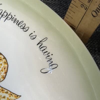 Holly Hobby Cat "Happiness is Having Someone to Care For" Dinner Plate Green - Thumbnail 11