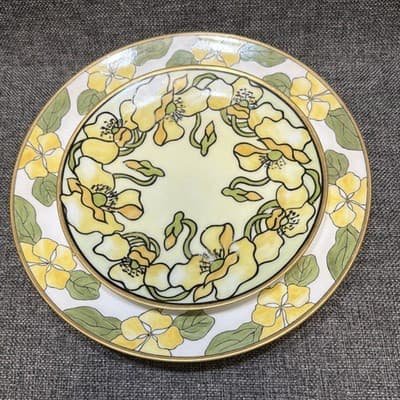 Coordinating Antique Thomas Sevres Bavaria Hand-Painted Art Nouveau Yellow Poppy - Thumbnail 15