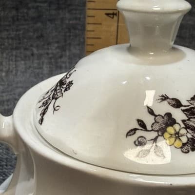 Vintage STAFFORDSHIRE Ironstone YORKSHIRE Creamer & Sugar Dish w/Lid - Thumbnail 20