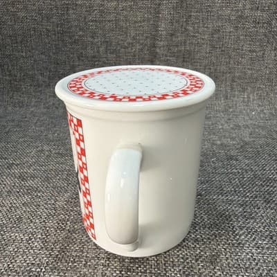 Vintage Papel Coffee Tea Mug Scotty Dog Mom Rescue Pets with Lid Red Hearts - Thumbnail 3