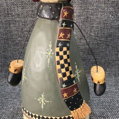 Williraye Studio Americana Snowman WW2365 Folk Art 8” Winter Figurine Vintage - Thumbnail 3