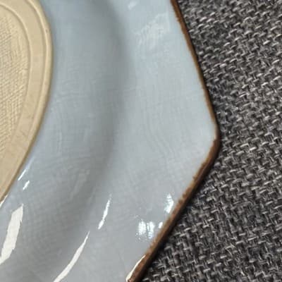 Vintage Japanese Mino Ware Ensho Kiln Ceramic Platter Pair 10” Kato Shozan Blue - Thumbnail 10