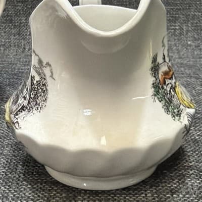 Vintage STAFFORDSHIRE Ironstone YORKSHIRE Creamer & Sugar Dish w/Lid - Thumbnail 8