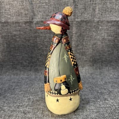 Williraye Studio Americana Snowman WW2365 Folk Art 8” Winter Figurine Vintage - Thumbnail 6