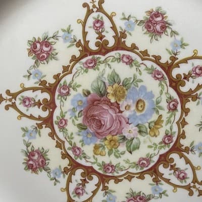 Vintage Homer Laughlin Eggshell Georgian Dinner Plate 1949 Cobalt Gold Floral - Thumbnail 3